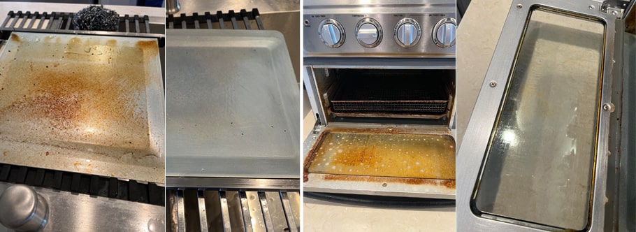 Kitchen sink cleaning detail - before and after